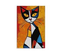 XMHMYHZJ Art Poster Painting of Abstract Cat in Bright Colors on A Sunny Day Wall Art Mural Modern Decoration Hanging Art Poster 16x24inch(40x60cm)