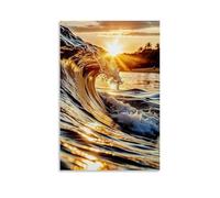 XMHMYHZJ Art Poster Photograph of Wave Breaking in The Ocean at Sunset Wall Art Mural Modern Decoration Hanging Art Poster 12x18inch(30x45cm)