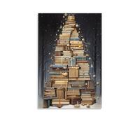 XMHMYHZJ Art Poster Showing A Booky Christmas Tree with Books Wrapped in Wrapping And Wall Art Mural Modern Decoration Hanging Art Poster 08x12inch(20x30cm)