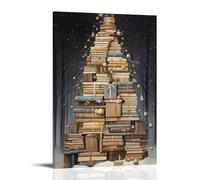XMHMYHZJ Art Poster Showing A Booky Christmas Tree with Books Wrapped in Wrapping And Wall Art Mural Modern Decoration Hanging Art Poster 16x24inch(40x60cm)