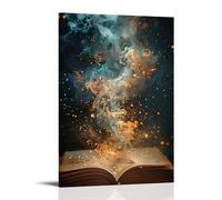 XMHMYHZJ Art Poster with Burning Open Book on Black Background Magic Spell from Book with Wall Art Mural Modern Decoration Hanging Art Poster 08x12inch(20x30cm)
