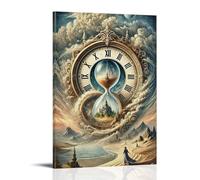XMHMYHZJ Art Poster with Time of The Hour And A Lady Walking in A Desert Wall Art Mural Modern Decoration Hanging Art Poster 20x30inch(50x75cm)