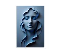 XMHMYHZJ Art Posters of A Beautiful Woman with Blue Eyes Wall Art Mural Modern Decoration Hanging Art Poster 12x18inch(30x45cm)