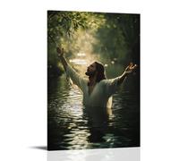 XMHMYHZJ As Jesus Raises His Arms to The Sky, The River Mirrors Him As If The Water Remembers Eden. Wall Art Mural Modern Decoration Hanging Art Poster 12x18inch(30x45cm)