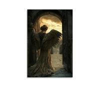 XMHMYHZJ At The Gates of A City, An Angel Welcomes Refugees with Arms Wide Open And Eyes Full of Memory. Wall Art Mural Modern Decoration Hanging Art Poster 12x18inch(30x45cm)