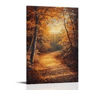 XMHMYHZJ Autumn Golden Glow An Oil Artwork of Falling Leaves And A Rustic Path Wall Art Mural Modern Decoration Hanging Art Poster 08x12inch(20x30cm)