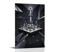 XMHMYHZJ Chess Poster for An Exhibition of Contemporary Art Created with Black And White Pieces Wall Art Mural Modern Decoration Hanging Art Poster 16x24inch(40x60cm)