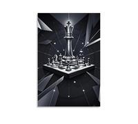 XMHMYHZJ Chess Poster for An Exhibition of Contemporary Art Created with Black And White Pieces Wall Art Mural Modern Decoration Hanging Art Poster 12x18inch(30x45cm)
