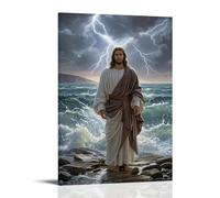 XMHMYHZJ Christ in The Storm on The Sea of Galilee, Turbulent Waves, Dramatic Lighting, Baroque Movement Wall Art Mural Modern Decoration Hanging Art Poster 12x18inch(30x45cm)