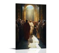 XMHMYHZJ Christ in The Temple As A Youth, His Voice Clear Among Elders As Scrolls And Sunlight Surround The Moment of Wisdom. Wall Art Mural Modern Decoration Hanging Art Poster 08x12inch(20x30cm)