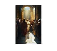 XMHMYHZJ Christ in The Temple As A Youth, His Voice Clear Among Elders As Scrolls And Sunlight Surround The Moment of Wisdom. Wall Art Mural Modern Decoration Hanging Art Poster 16x24inch(40x60cm)