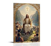 XMHMYHZJ Christian Poster Featuring Jesus Kneeling And Praying on A River Bank Wall Art Mural Modern Decoration Hanging Art Poster 20x30inch(50x75cm)