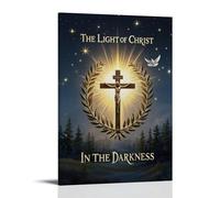 XMHMYHZJ Christian Poster Featuring The Cross in A Laurel Wreath And Sun Shining behind It Wall Art Mural Modern Decoration Hanging Art Poster 16x24inch(40x60cm)