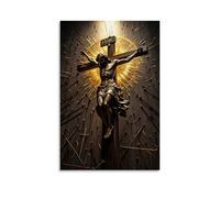 XMHMYHZJ Christian Poster Featuring The Crucifix with A Sun Burst Or God Wall Art Mural Modern Decoration Hanging Art Poster 24x36inch(60x90cm)