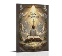 XMHMYHZJ Christian Poster of Jesus in Glory over Holy Cross Surrounded by Doves Wall Art Mural Modern Decoration Hanging Art Poster 16x24inch(40x60cm)