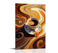 XMHMYHZJ Coffee Poster A Delicious Cup of Coffee with A Petal Next to The Cup Wall Art Mural Modern Decoration Hanging Art Poster 20x30inch(50x75cm)