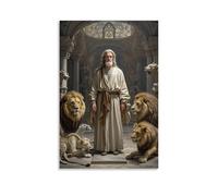 XMHMYHZJ Daniel in The Lions' Den, Serene Prophet Among Beasts, Chiaroscuro Lighting, Baroque Intensity Wall Art Mural Modern Decoration Hanging Art Poster 24x36inch(60x90cm)