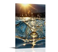 XMHMYHZJ Drip Poster A Sun Rises on The Surface of Water Wall Art Mural Modern Decoration Hanging Art Poster 20x30inch(50x75cm)