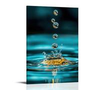 XMHMYHZJ Drip Poster Featuring The Photograph of A Water Drop Falling Into Clear Waters Wall Art Mural Modern Decoration Hanging Art Poster 24x36inch(60x90cm)