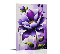 XMHMYHZJ Flowers Poster of A Purple Flower on Abstract Background with Cityscape in Wall Art Mural Modern Decoration Hanging Art Poster 08x12inch(20x30cm)