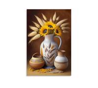 XMHMYHZJ Flowers Poster on A Wall behind The Pitcher, Vase And Other Items Wall Art Mural Modern Decoration Hanging Art Poster 24x36inch(60x90cm)