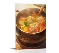 XMHMYHZJ Food Poster Featuring A Large Pot of Chicken Stew with Carrots And Spin Wall Art Mural Modern Decoration Hanging Art Poster 16x24inch(40x60cm)