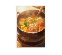 XMHMYHZJ Food Poster Featuring A Large Pot of Chicken Stew with Carrots And Spin Wall Art Mural Modern Decoration Hanging Art Poster 16x24inch(40x60cm)