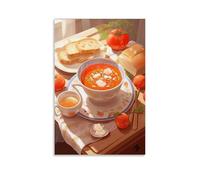 XMHMYHZJ Food Poster Is on Table with A Knife And Tomato Soup Wall Art Mural Modern Decoration Hanging Art Poster 24x36inch(60x90cm)