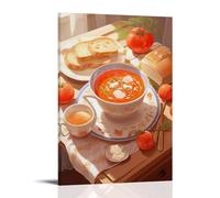 XMHMYHZJ Food Poster Is on Table with A Knife And Tomato Soup Wall Art Mural Modern Decoration Hanging Art Poster 08x12inch(20x30cm)