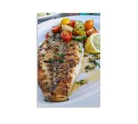 XMHMYHZJ Food Poster of A Meat Lover ' S Meal, with A Fish And Wall Art Mural Modern Decoration Hanging Art Poster 12x18inch(30x45cm)