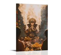 XMHMYHZJ Ganesha Blesses A Wedding Ceremony, His form Rising in The Smoke of Incense between The Couple. Wall Art Mural Modern Decoration Hanging Art Poster 24x36inch(60x90cm)