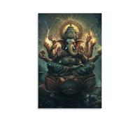 XMHMYHZJ Ganesha Sits Atop A Lotus Pedestal, His Many Hands Weaving Light Into Patterns That Ripple Across The Sky. Wall Art Mural Modern Decoration Hanging Art Poster 08x12inch(20x30cm)