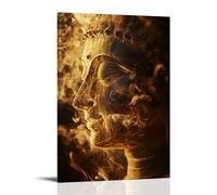 XMHMYHZJ Golden Incense Smoke Curls Around Buddha’s Face As Monks Chant in Harmony with The Wind. Wall Art Mural Modern Decoration Hanging Art Poster 12x18inch(30x45cm)