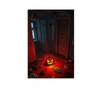 XMHMYHZJ Halloween Poster Featuring A Jack O Lantern Among Boo ' S Feet And Decorations Wall Art Mural Modern Decoration Hanging Art Poster 24x36inch(60x90cm)