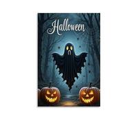 XMHMYHZJ Halloween Poster Featuring A Scary Ghost And Happy Jack O Lanterns Wall Art Mural Modern Decoration Hanging Art Poster 20x30inch(50x75cm)