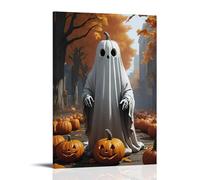 XMHMYHZJ Halloween Poster of Ghost with A Glowing Face on The Street Wall Art Mural Modern Decoration Hanging Art Poster 24x36inch(60x90cm)