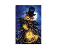 XMHMYHZJ Halloween Poster of Light Coming from A Lantern with An Old Hat Wall Art Mural Modern Decoration Hanging Art Poster 24x36inch(60x90cm)