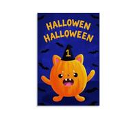 XMHMYHZJ Halloween Poster with Animal Wearing A Witch Hat with Wall Art Mural Modern Decoration Hanging Art Poster 20x30inch(50x75cm)