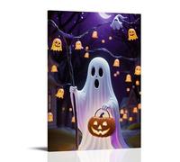 XMHMYHZJ Halloween Poster with Spooky Ghost Standing Next to A Scare Wall Art Mural Modern Decoration Hanging Art Poster 08x12inch(20x30cm)