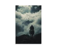 XMHMYHZJ In A Dream, The Knight Sees A Sky of Crosses Rising from The Clouds And Rides Toward It with Eyes Full of Peace. Wall Art Mural Modern Decoration Hanging Art Poster 12x18inch(30x45cm)