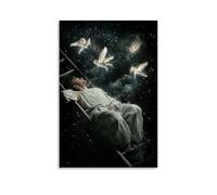 XMHMYHZJ Jacob Dreaming Under Stars As Angels Ascend And Descend A Glowing Ladder Into The Heavens Above His Resting Place. Wall Art Mural Modern Decoration Hanging Art Poster 24x36inch(60x90cm)