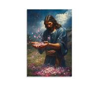 XMHMYHZJ Jesus Gathers Storm Clouds Into His Hands And Releases Them As Petals Across The Land. Wall Art Mural Modern Decoration Hanging Art Poster 16x24inch(40x60cm)