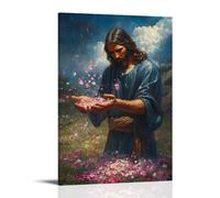 XMHMYHZJ Jesus Gathers Storm Clouds Into His Hands And Releases Them As Petals Across The Land. Wall Art Mural Modern Decoration Hanging Art Poster 12x18inch(30x45cm)