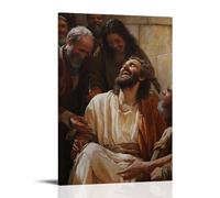 XMHMYHZJ Jesus Healing A Crippled Man in The Temple Courtyard, with Joy Erupting As Bystanders Whisper in Stunned Awe. Wall Art Mural Modern Decoration Hanging Art Poster 12x18inch(30x45cm)