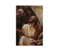 XMHMYHZJ Jesus Healing A Crippled Man in The Temple Courtyard, with Joy Erupting As Bystanders Whisper in Stunned Awe. Wall Art Mural Modern Decoration Hanging Art Poster 08x12inch(20x30cm)