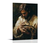 XMHMYHZJ Jesus Places His Hand on A Serpent’s Head, Calming Its Trembling Body with The Peace of A Sacred Word. Wall Art Mural Modern Decoration Hanging Art Poster 16x24inch(40x60cm)