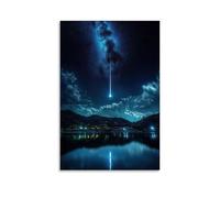 XMHMYHZJ Landscape Poster Featuring The Shooting Milky at Night by Astux Wall Art Mural Modern Decoration Hanging Art Poster 24x36inch(60x90cm)