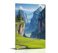 XMHMYHZJ Landscape Poster of Green Valley And Steep Cliff in The High Mountains Wall Art Mural Modern Decoration Hanging Art Poster 16x24inch(40x60cm)