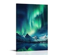 XMHMYHZJ Landscape Poster of The Aurora Bore over A Mountain Wall Art Mural Modern Decoration Hanging Art Poster 20x30inch(50x75cm)