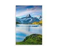 XMHMYHZJ Landscape Poster of The Mountains in Norway with A Large Lake And Snow Wall Art Mural Modern Decoration Hanging Art Poster 08x12inch(20x30cm)